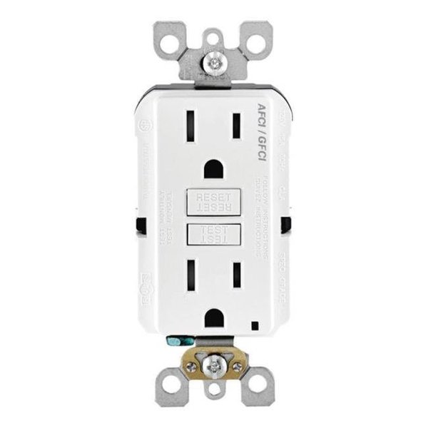 Leviton Leviton AGTR1-0KW AFCI-GFCI Dual Function Outlet  White 3583713